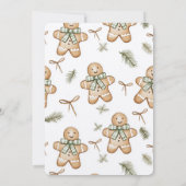 Cream Mint Green Gingerbread Cookies Birthday   招待状 (裏面)