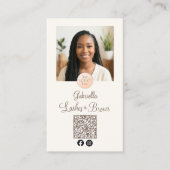 Cream Mocha Logo QR Code Photo Lashes and Brows 名刺 (正面)