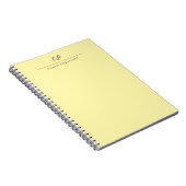 Cream Modern Monogrammed Calligraphy Plain Name ノートブック (右側)