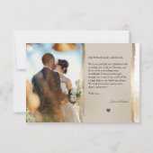 Cream Modern Photo Wedding Thank You Card 5x7 サンキューカード (裏面)