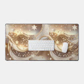 Cream Pale Gold Celestial Moon Glow デスクマット (キーボード&マウス)