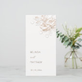 Cream Paper Cut Roses Simple | ウェディングプログラム (スタンド正面)