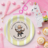 Cream Pastel Sigmund Freud Birthday Editable Text ペーパープレート (パーティー)