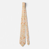 Cream & Peach Floral Pattern ネクタイ (正面)