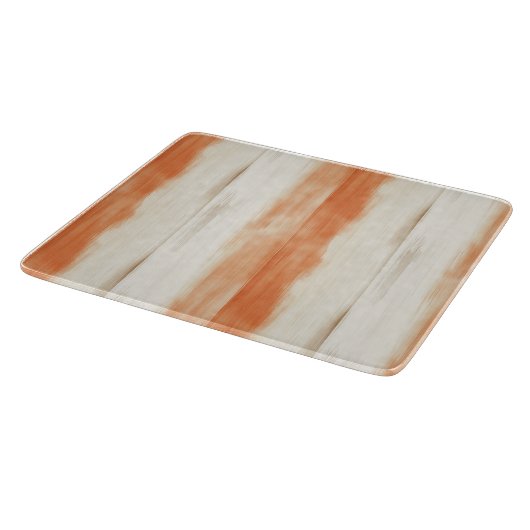 Cream Peach Orange Stripes   カッティングボード (角)