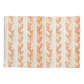 Cream Peach Orange Stripes   枕カバー (裏面-左)