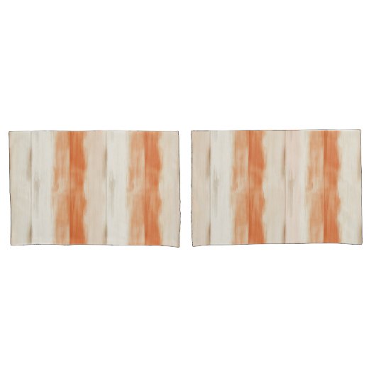 Cream Peach Orange Stripes   枕カバー (フロントセット)