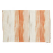 Cream Peach Orange Stripes   枕カバー (正面左)