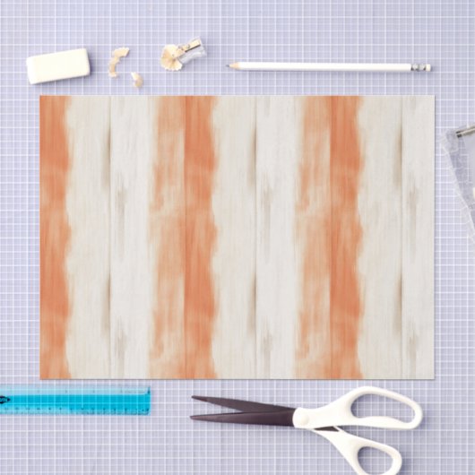 Cream Peach Orange Stripes Birthday 薄葉紙 (クラフト)