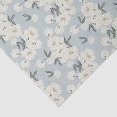 Cream Peonies on Light Blue - Tissue Paper 薄葉紙 (詳細)