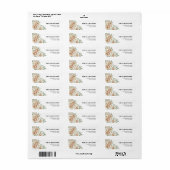 Cream Peony Floral Wedding Return Address Label ラベル (フルシート)