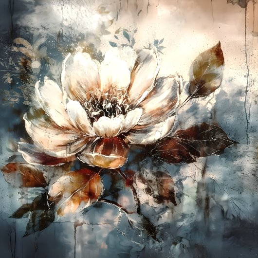 Cream Peony Watercolor Dream クッション