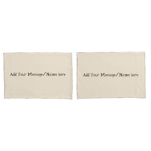 Cream Personalized Pillowcases – Custom Name Beddi 枕カバー (フロントセット)