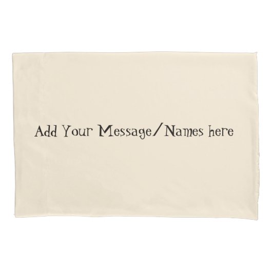 Cream Personalized Pillowcases – Custom Name Beddi 枕カバー (正面左)