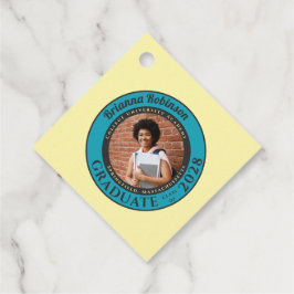 Cream Photo Modern Graduation Party Thank You フェイバータグ