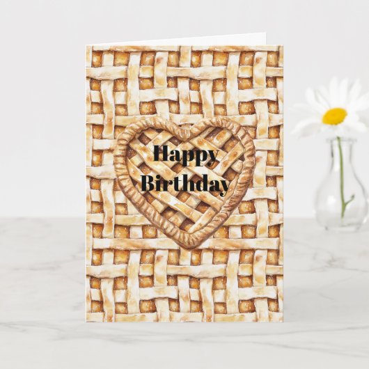 Cream Pie Crust Birthday カード (小さな植物)