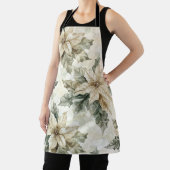 Cream Poinsettia Flowers エプロン (インサイチュ)