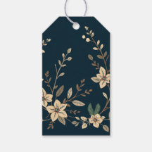Cream Poinsettia Gift Tag