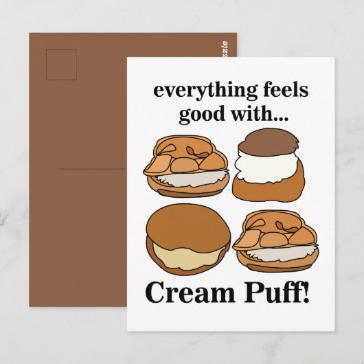 Cream Puff Food Dessert  ポストカード (正面/裏面)