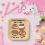 Cream Puff Food Dessert Party Paper Plate ペーパープレート (パーティー)