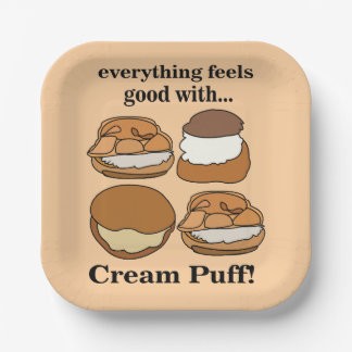Cream Puff Food Dessert Party Paper Plate ペーパープレート