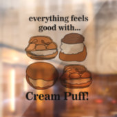 Cream Puff Food Dessert Restaurant ウィンドウサイン (シート2)