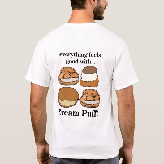 Cream Puff Food Dessert  Tシャツ (裏面)