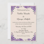 Cream & Purple Jacaranda Flowers Wedding  招待状 (正面)