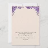 Cream & Purple Jacaranda Flowers Wedding  招待状 (裏面)