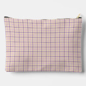 Cream Purple Plaid Classic Pattern Retro アクセサリーポーチ (裏面)
