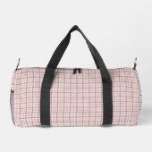 Cream Purple Plaid Classic Pattern Retro ダッフルバッグ (裏面)