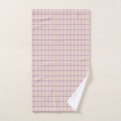 Cream Purple Plaid Classic Pattern Retro ハンドタオル (ハンドタオル)