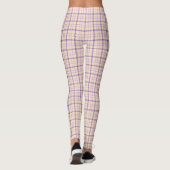 Cream Purple Plaid Classic Pattern Retro レギンス (裏面)