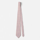 Cream Purple Plaid Classic Pattern Retro Neck Tie ネクタイ (正面)