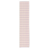 Cream Purple Plaid Classic Pattern Table Runner ショートテーブルランナー (正面)