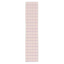 Cream Purple Plaid Classic Pattern Table Runner ショートテーブルランナー