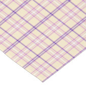 Cream Purple Plaid Classic Pattern Table Runner ショートテーブルランナー (コーナー)
