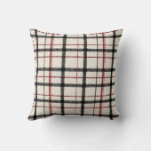 Cream Red and Black Tartan クッション (裏面)