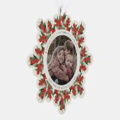 Cream Red Berries+Greenery Christmas Paper オーナメントカード (右)