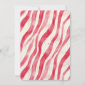 Cream Red Candy Cane Stripes Birthday   招待状 (裏面)