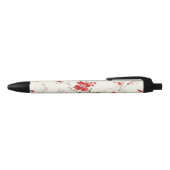Cream Red Floral   黒ボールペン (トップ)