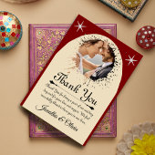 Cream & Red Modern Classic Wedding W Note サンキューカード