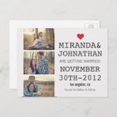 Cream & Red Photo Strip日付ポストカードの保存 案内ポストカード (正面/裏面)