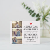 Cream & Red Photo Strip日付ポストカードの保存 案内ポストカード (スタンド正面)