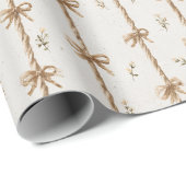 Cream Rope Bows Birthday ラッピングペーパー (ロールコーナー)