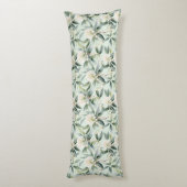 Cream Sage Floral Eucalyptus Print Cushion ボディピロー (裏面 (縦))