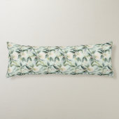 Cream Sage Floral Eucalyptus Print Cushion ボディピロー (正面)