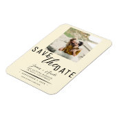 Cream Save the Date 結婚 Photo's マグネット (左側)