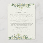 Cream Snowberry+Eucalyptus Bordered Directions エンクロージャーカード (正面)