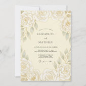 Cream Stately Spring Wedding 招待状 (正面)